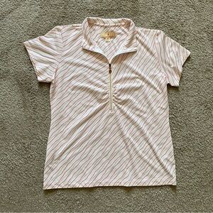 Sport Haley ~ Women's Quarter Zip Striped Golf Shirt ~ Summer ~ Size M